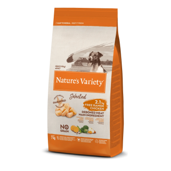 Nature Variety Cão Mini Adulto Selected No Grain Frango 600gr